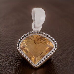Handmade Citrine Sterling Silver Pendant